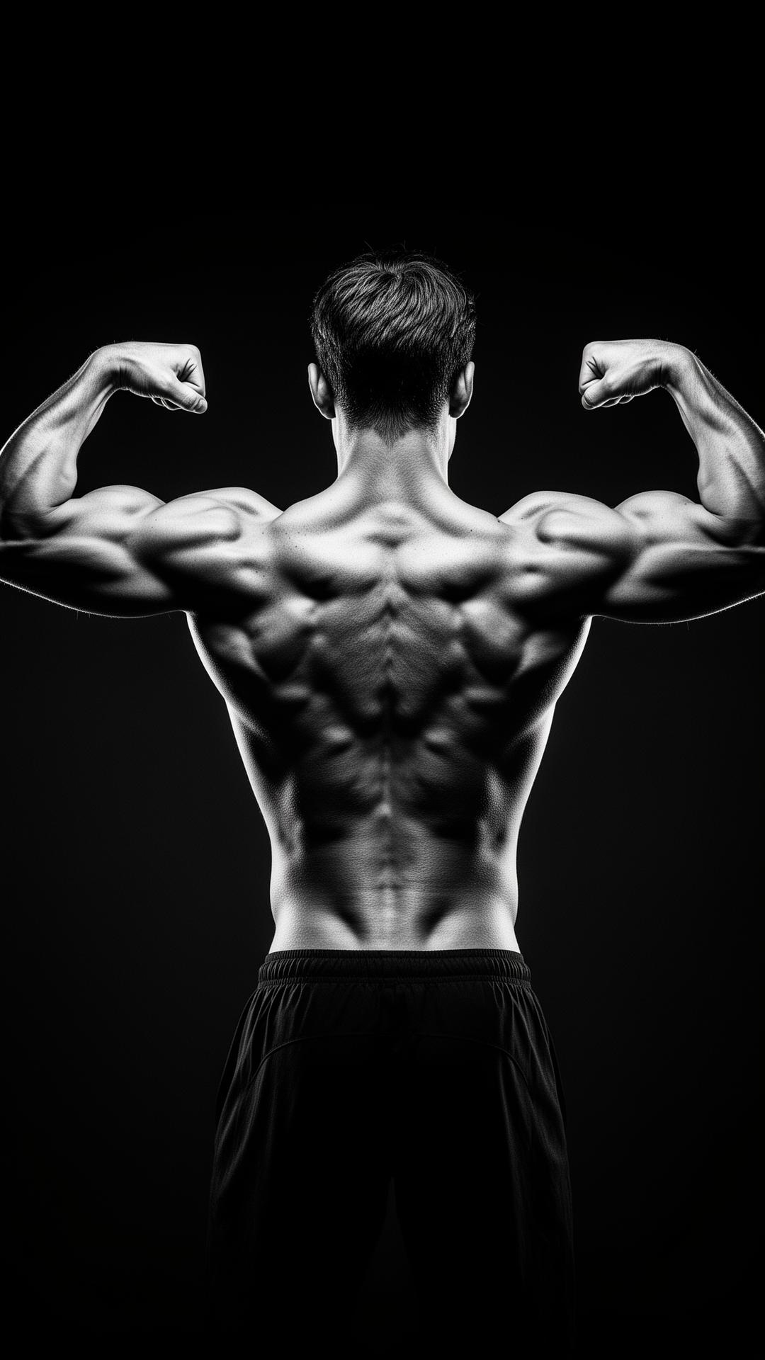 Athlete back double bicep